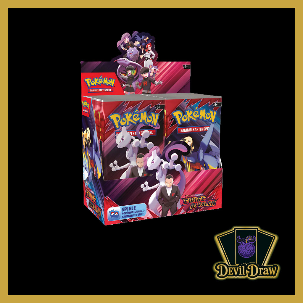 Pokémon Ewige Rivalen Booster oder 18er Box – 10 Karten pro Pack, 3 Holo + 1 Online-