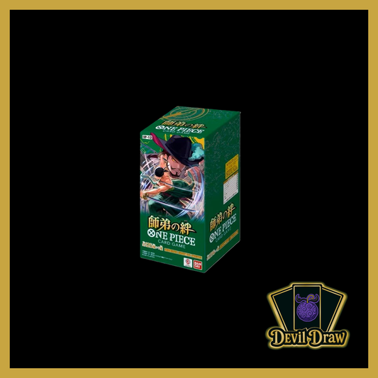 Wähle zwischen Booster, Display (24x) oder Case (12 Displays)
Set: OP12 – Legacy of the Master
Sprache: Japanisch
Original von Bandai Japan
⚠️ Kein Widerruf bei Öffnung im Livestream (siehe Widerrufsrecht)
📦 Inhalt &amp; Raritäten:
24 Boosterpacks pro Display
6 Karten pro Booster
Insgesamt 127 Karten-Typen
⭐ Raritäten-Verteilung:
6x Leader
45x Common
30x Uncommon
26x Rare
20x Super Rare
2x Secret Rare
6x Special Card
1x Treasure Rare
1x DON!! Card